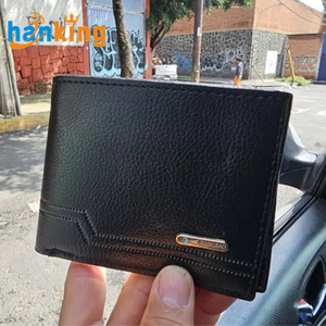 Ehanking Portefeuille d'affaires en cuir PU vintage pour homme court à deux volets doublure en polyester-Cadeau à la mode pour papa grand-père - Product Image 3