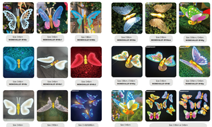 Papillons <span class=keywords><strong>3D</strong></span> Lumineux LED Flottants pour Noël, Décoration de Jardin Intérieur/Extérieur, Faible Consommation, Étanchéité IP46 - Product Image 6