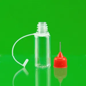 透明な10mlミニニードルチップアプリケーター塗装接着剤ドロッパーボトルスクイーズ空のPETプラスチックボトル