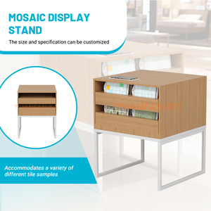 Table <span class=keywords><strong>d</strong></span>'<span class=keywords><strong>exposition</strong></span> de carreaux à cadre métallique en vente <span class=keywords><strong>d</strong></span>'usine, avec rangement coulissant, support de stockage pour pierres, présentoir multifonctionnel pour mosaïque - Product Image 2
