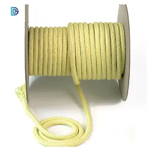 Heat Resistance 3/4/6/8/12 Strand Aramid Fiber Roller Rope For Temper Glass Furnace