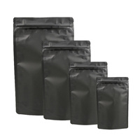 Conception personnalisée Petit sac en plastique refermable 3.5g noir mat Pochette d'emballage debout Sacs en mylar à fermeture éclair anti-odeur