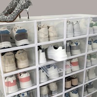 Boîte à chaussures transparente en polypropylène (PP) de style européen, 6-10L, gain de place, pour dortoir, rangement domestique, entrée