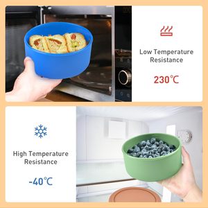 100% refrigerador de silicona de grado alimenticio Crisper microondas almuerzo Bento caja contenedor de almacenamiento de alimentos caja de prueba de masa de Pizza - Product Image 5