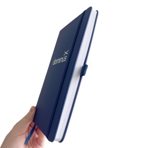 Cuaderno Personalizado con Logotipo, de Cuero PU Azul Marino, con Páginas Rayadas, Banda Elástica, para Escuela y Oficina, Envío Rápido - Product Image 3