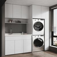 Meuble de buanderie moderne en pierre frittée |   Évier de balcon durable |   Meubles de lavage haut de gamme sur mesure