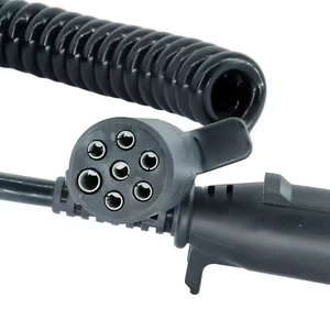 7 p 24v ट्रेलर सुज़ी लीड कॉइल केबल एन टाइप फ्लेक्स इलेक्ट्रिक 7 पिन पोल सर्पिल कर्ली केबल अर्ध ट्रक वोल्वो के लिए प्लास्टिक प्लग के साथ - Product Image 2