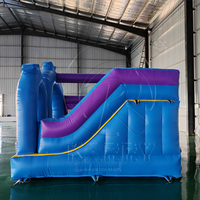 Château gonflable commercial coloré personnalisé en promotion avec toboggan pour enfants, idéal pour la location événementielle