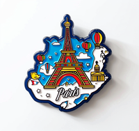 Nueva llegada personalizada Popular 2d 3D Metal Francia imanes de nevera regalo de recuerdo imán de nevera