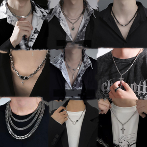 Collana in Acciaio Inossidabile Titanio alla Moda, Collana con Ciondolo Classico Punk per Uomo e Donna, Gioielli alla Moda - Product Image 1