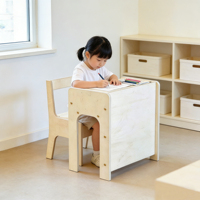 Ensemble table et chaises en bois Montessori pour enfants, design moderne, pour salon, école, multifonctionnel, cadeau pour tout-petit