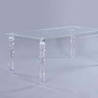 Klarer Rechteckiger Acryl Moderner Edelstahl Esstisch Robust für Hochzeiten Bankette Partys Events Hotels Restaurants - Nordamerika