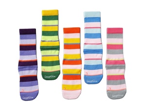 Calzini Sportivi <span class=keywords><strong>da</strong></span> <span class=keywords><strong>Donna</strong></span> a Righe Arcobaleno, in Cotone Traspirante e Assorbente, Versatili e Alla Moda - Product Image 4