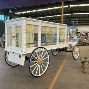 White Funeral Hearse Electric Horse Carriage White Steel-Leather Material with Electric Roman Column Special Transport Vehicle - Product Image 5