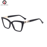 Montures optiques vintage en acétate en gros, lunettes carrées avec branches diamantées, logo personnalisé, montures de lunettes pour femmes