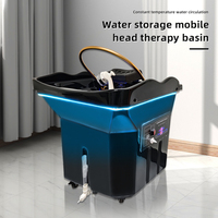 Équipement de Soin du Cuir Chevelu Portable avec Réservoir d'Eau de 60L, Bac à Shampooing Japonais pour Salon, Lavabo de Lavage de Cheveux