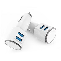 Pengisi Daya Mobil Listrik Logo Kustom Pengisian Cepat USB QC 10W Multi-Port Tahan Api OVP ABS Adaptor Kamera Ponsel