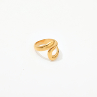 Anillo Boho Dorado en Espiral con Bandas Trenzadas, Ajustable, Apilable, para Mujer, Regalo para Uso Diario