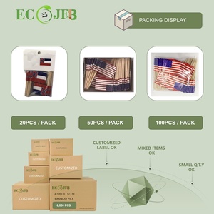 ECO JFB 2025 OEM forma personalizzata Logo stampato stecchino bandiera bastoncini festa in legno picconi <span class=keywords><strong>compleanno</strong></span> decorazione stuzzicadenti 65mm - Product Image 6