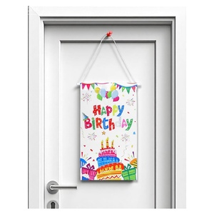 Striscione Personalizzato per Buon Compleanno, Banner Nero da Appendere alla Porta, Decorazione per Feste di Compleanno, Sfondo per Parete - Product Image 3