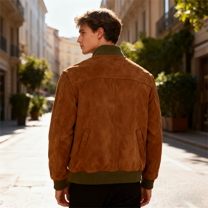 Casual Suede Biker <strong>Leather</strong> <strong>Jacket</strong> Men Custom Logo Plus Size Men's <strong>Jackets</strong> Designer Men's Suede <strong>Leather</strong> Bomber <strong>Jacket</strong> Casual Coat - Product Image 3