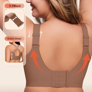 Reggiseno sportivo da donna <span class=keywords><strong>taglie</strong></span> forti per il commercio estero, senza ferretto, con design liscio e senza cuciture che copre tutta la zona. - Product Image 4