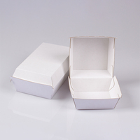 Emballage de papier jetable personnalisé d'usine de qualité alimentaire Conteneur pour hamburger Emballage de fast-food Boîtes en carton ondulé pour hamburger