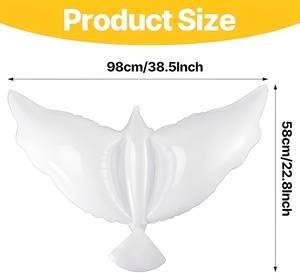 Ballons en aluminium Dove, ballons en forme de pigeon blancs, ballons pour la décoration de mariage, d'<span class=keywords><strong>anniversaire</strong></span> et de fête - Product Image 4