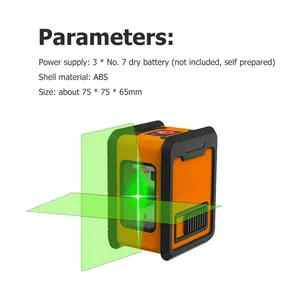 Laser de nível 2 para suspensão de imagens, mini nivelador de terra a laser verde, autonivelante horizontal, ideal para uso ao ar livre
