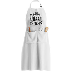 100% polyester siyah ayarlanabilir önlük önlük 2 cepler ile pişirme mutfak önlükleri kadın erkek şef hediye - Product Image 6