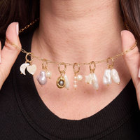 Breloques classiques anti-ternissement et étanches, plaquées or PVD 18 carats, en acier inoxydable 316L, pendentifs perles pour la fabrication de bijoux, vente en gros