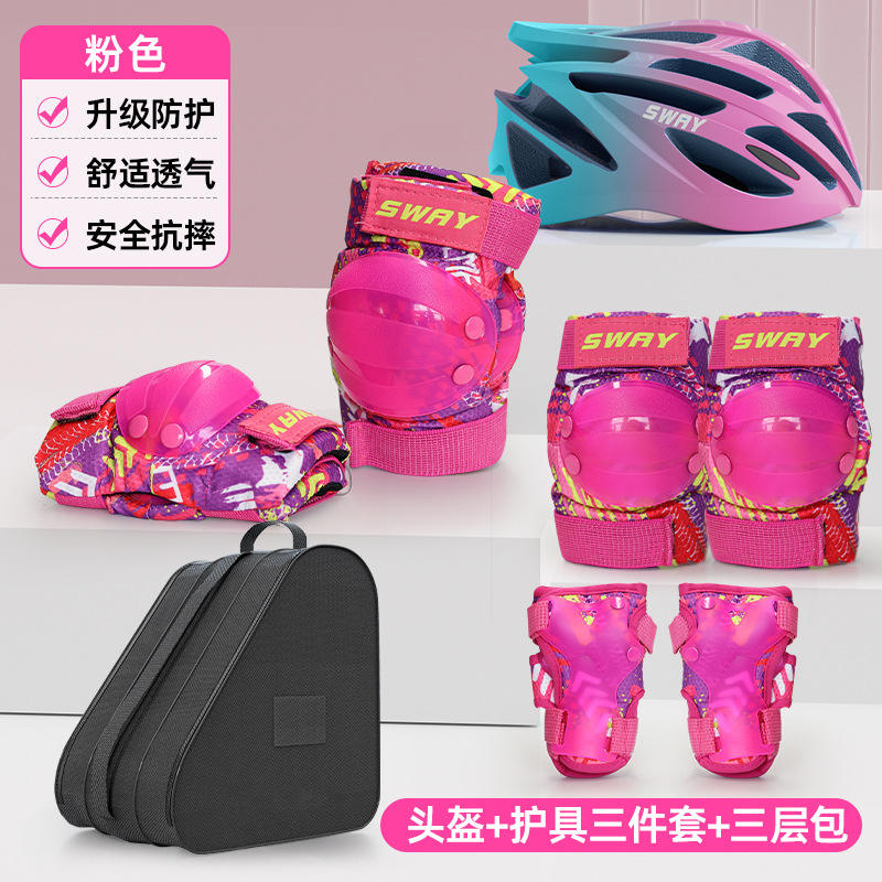 ชุดหมวกกันน็อคจักรยาน 6 ชิ้น สีฟ้า