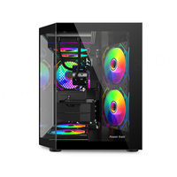 BAJEAL Custom Wide-Bodied Microatx Tempered Glass Mid Tower Gaming Computer Case USB3.0 Ports Sea-view Room Style Metal Stock