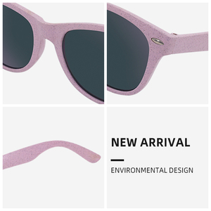 Gafas de Sol de Fibra de Paja de Trigo, Venta Caliente, Logotipo Personalizado, Fabricantes, Montura Rosa y Morada Reciclada, Gafas de Sol Biodegradables - Product Image 5