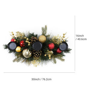 Manufacturer Customized <b>Candle</b> Holder Christmas Decoration <b>Green</b> Artificial <b>Candle</b> Holder - Product Image 2