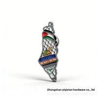 Nouvelle Broche en Alliage de Zinc Électroplaqué, Motif Drapeau Palestinien et Carte du Moyen-Orient de Style Arabe, Forme Pastèque, pour le Marché International