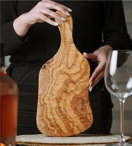 Ensemble de planches à découper en bois d'olivier, planche à découper pour pizza, fromage, dinde, viande, légumes, barbecue, usage domestique, pour le camping - Product Image 1