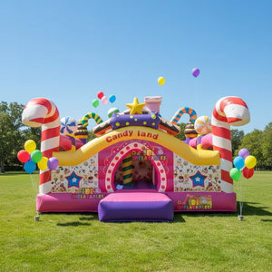 Château gonflable personnalisé en gros, Candy Land, aire <span class=keywords><strong>de</strong></span> jeux gonflable pour enfants en plein air, pour les fêtes d'enfants et la <span class=keywords><strong>location</strong></span> - Product Image 1