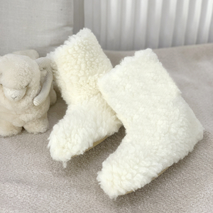 Custom Women Winter Warm House Ankle Convenient Bedroom Floor Indoor Natural Lamb Real <strong>Wool</strong> <strong>Slippers</strong> <strong>Boots</strong> - Product Image 4