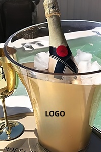 Ensemble seau à glace en plastique avec logo personnalisé, pelle et cuillère pour glaçons de champagne impériaux - Product Image 4