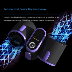2025 nuevo ventilador pequeño colgante de cintura de viento alto <span class=keywords><strong>violencia</strong></span> de turbina de doble cabeza para deportes al aire libre operación de alta temperatura de alimentación USB - Product Image 2
