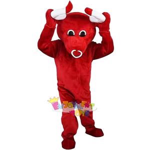 Usine de Guangzhou Costume de mascotte de vache CE Ensemble de cosplay de taureau adulte Ensemble de poupée de vache rouge habillage exquis de Festival d'Halloween de Noël - Product Image 2