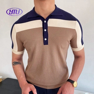 Camiseta de Punto de Manga Corta para Hombre, Suéter de Media Manga, Camisetas de Punto para Hombre - Product Image 6