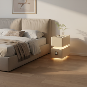 Mesa <span class=keywords><strong>de</strong></span> <span class=keywords><strong>Noche</strong></span> Inteligente con Luz LED, 2 Cajones, Ultra Estrecha, Simple y Moderna, con Cerradura, para el Hogar y Apartamentos, Altamente Recomendada - Product Image 5
