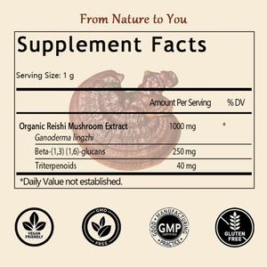 Polvo de Hongo Reishi OEM/ODM, Extractos de Hongos Orgánicos Seleccionados a Mano, Reishi Rojo para un Bienestar Diario Tranquilo, Apoyo para la Piel - Product Image 2