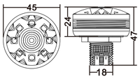 Lampes LED à points pour parcs d'attractions et carnavals, étanches IP65, en PVC, E14, 24V, 45mm, 12 pixels SMD5050 RGB, CRI85, préprogrammées