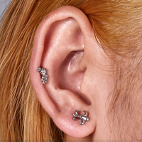 Piercing Labret en Titane ASTM F136 16G à Filetage Interne pour Cartilage, Tragus, Hélix, Lèvre, Or – Bijou de Piercing Corporel