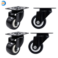 Roue pivotante universelle de 2 pouces à roulement à billes en PP, roulettes multi-usages 45 kg sans frein pour bureau d'ordinateur mobile, table d'écriture