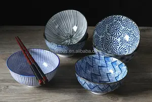 Bambus Wholesale Small Salad Ramen Soup Serving Bowl Set Ceramic Porcelain Japanese Ceramic Bowl With Custom Logo