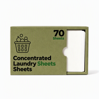 70 feuilles par boîte, bandes de lessive biodégradables, élimination des taches, parfum brise marine, mousse moyenne, certification MSDS